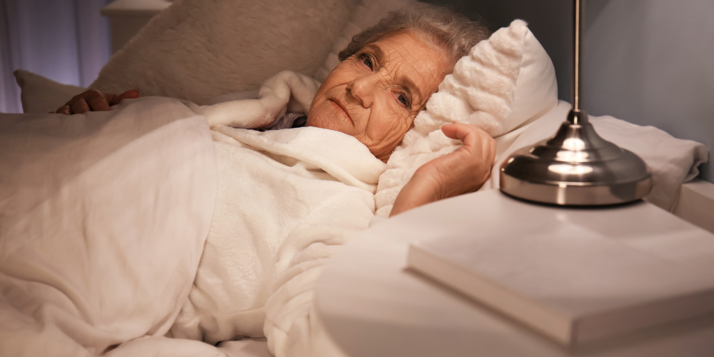 an old woman in bed