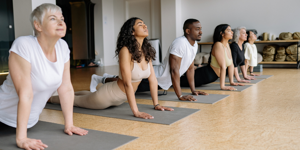 people doing yoga