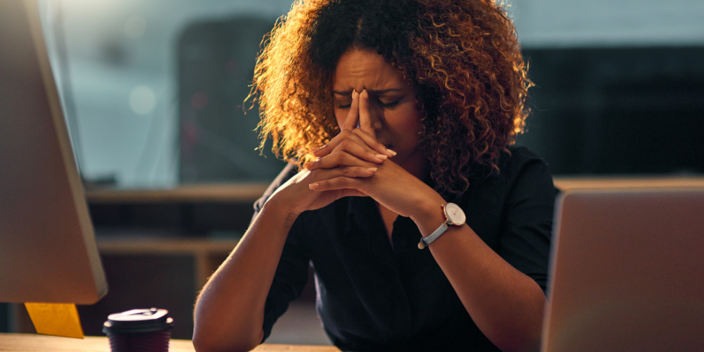 a woman inside an office setting