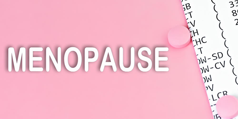 pink background with a text "menopause"