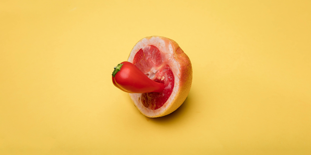 a fruit with red bell pepper