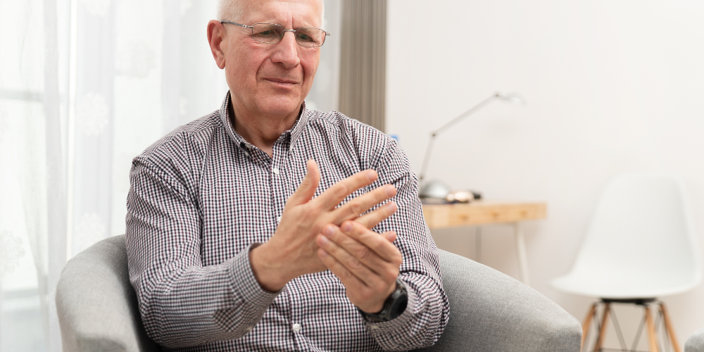 a man checking his fingers