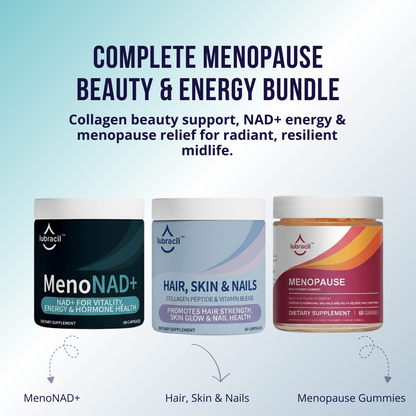Lubracil® Hair, Skin & Nails + MenoNAD+ + Menopause Gummies