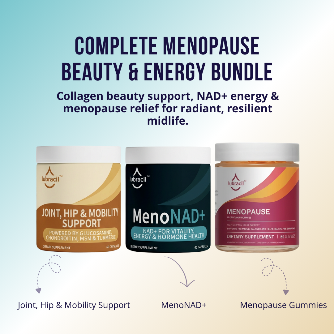 Lubracil® Joint, Hip & Mobility Support + MenoNAD+ + Menopause Gummies
