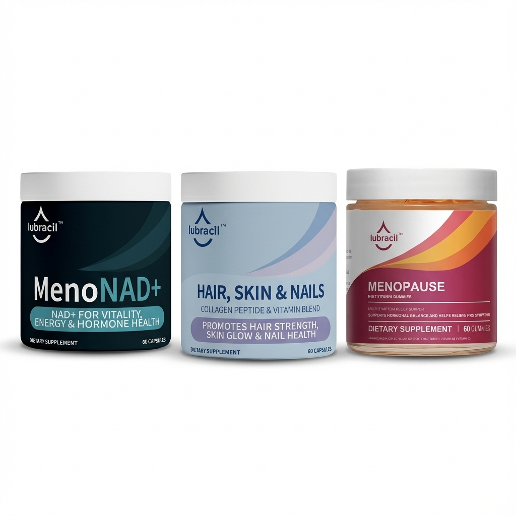 Lubracil® Hair, Skin & Nails + MenoNAD+ + Menopause Gummies