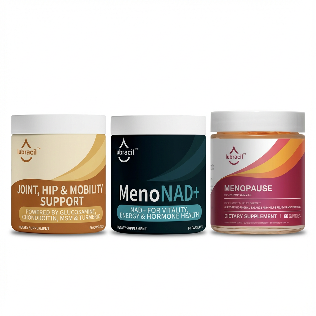 Lubracil® Joint, Hip & Mobility Support + MenoNAD+ + Menopause Gummies